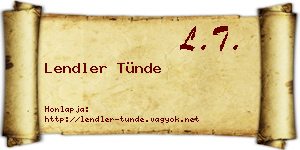 Lendler Tünde névjegykártya